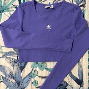 Adidas Women's Violet Long Sleeve Crop Top